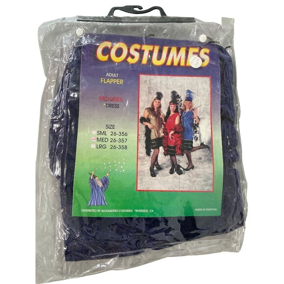 Flapper Dress Purple Costume Size Medium Purple Black Sparkly Fringe Retro NEW - Picture 3 of 10